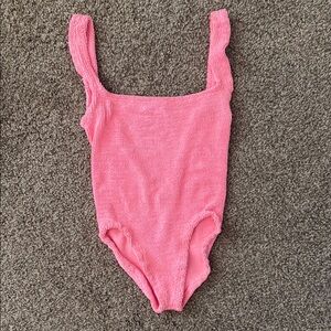 Hunza G Classic Square Neck One Piece in Bubblegum